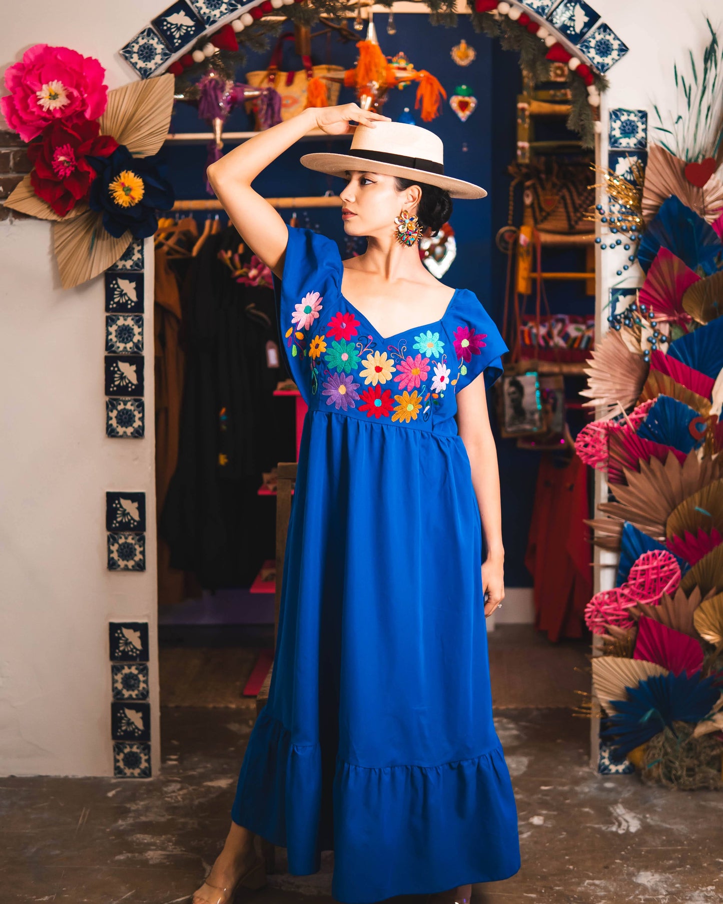 Lorena Otomi Embroidered Dress
