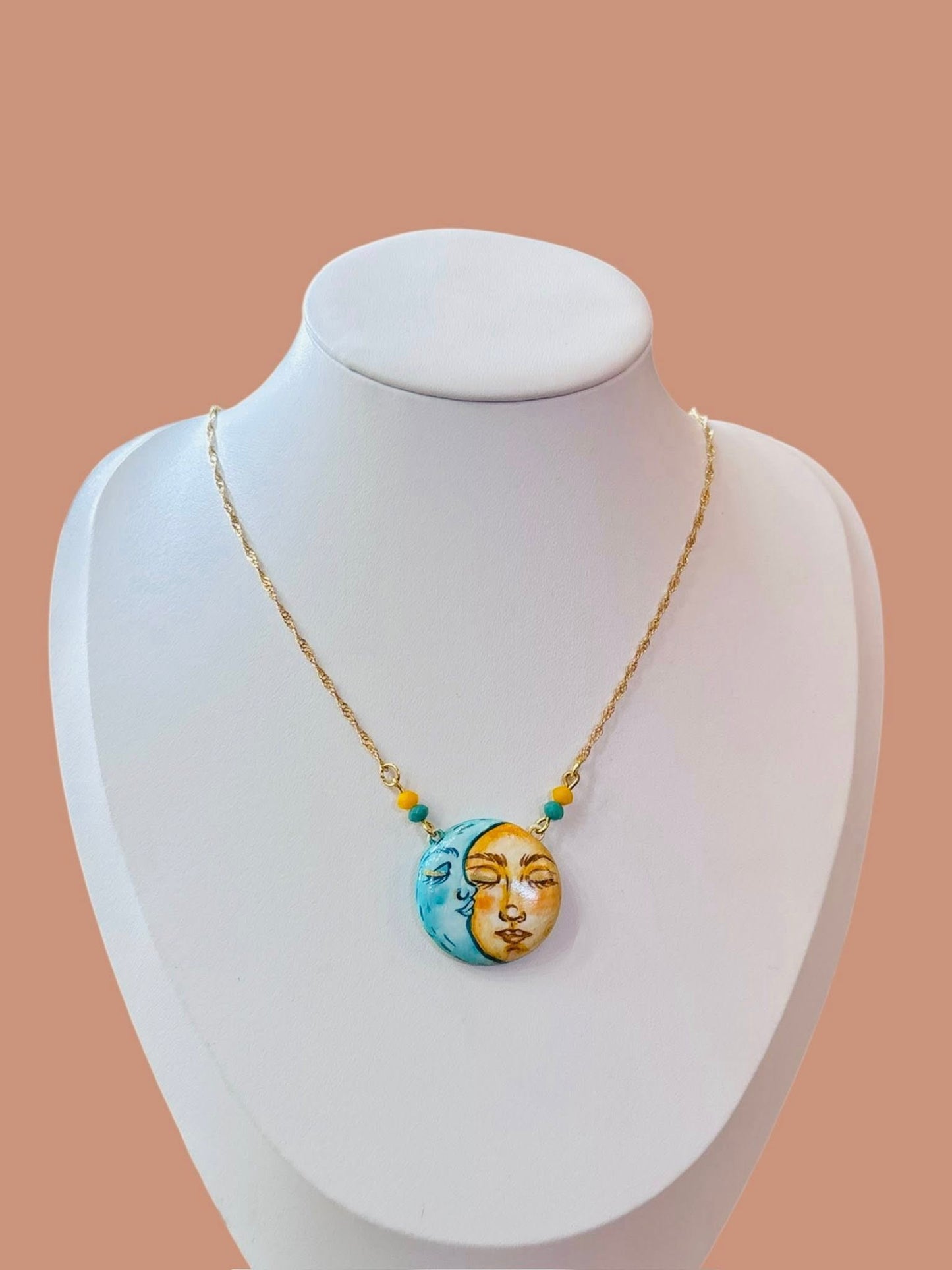 Hand-painted Eclipse Necklace