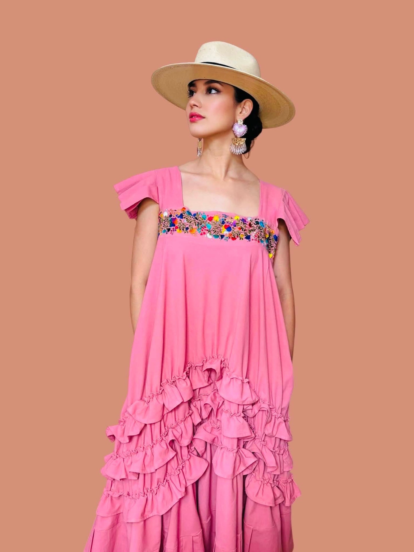 Rocio Oaxaca Dress- Pink