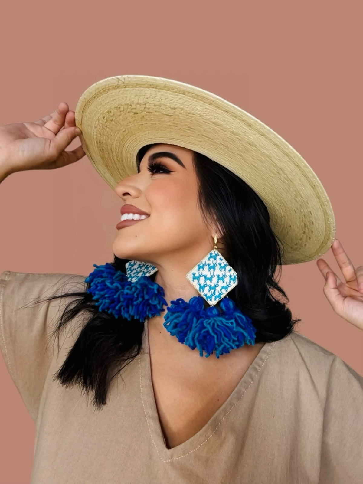 Renata Embroidered Tassel Earrings