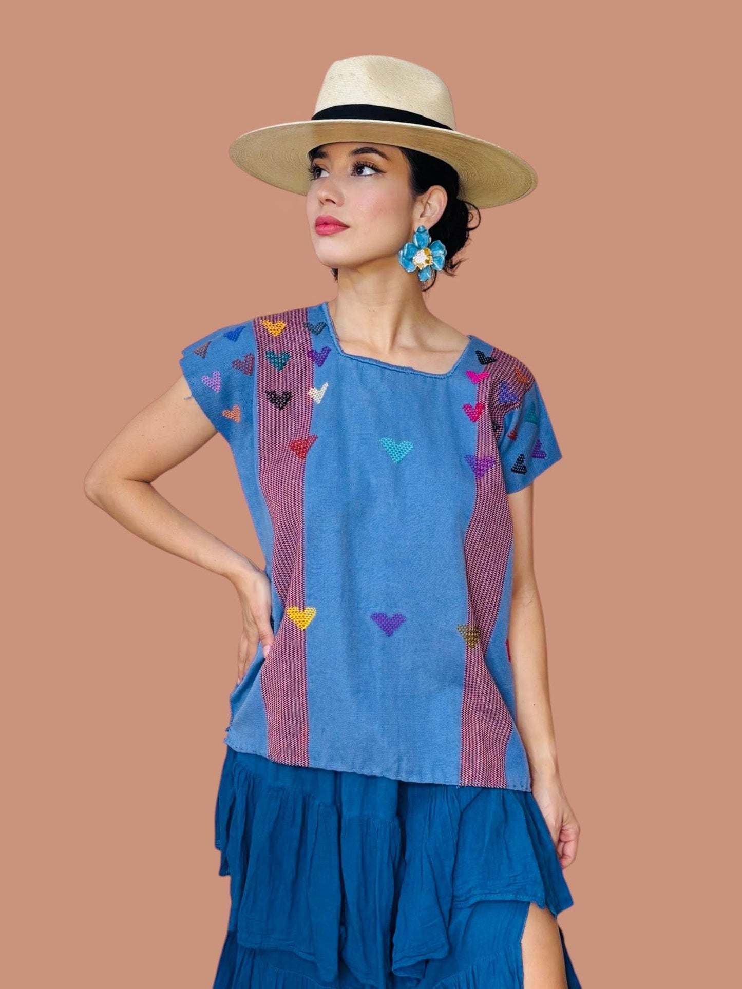 Julissa Heart Embroidered Huipil