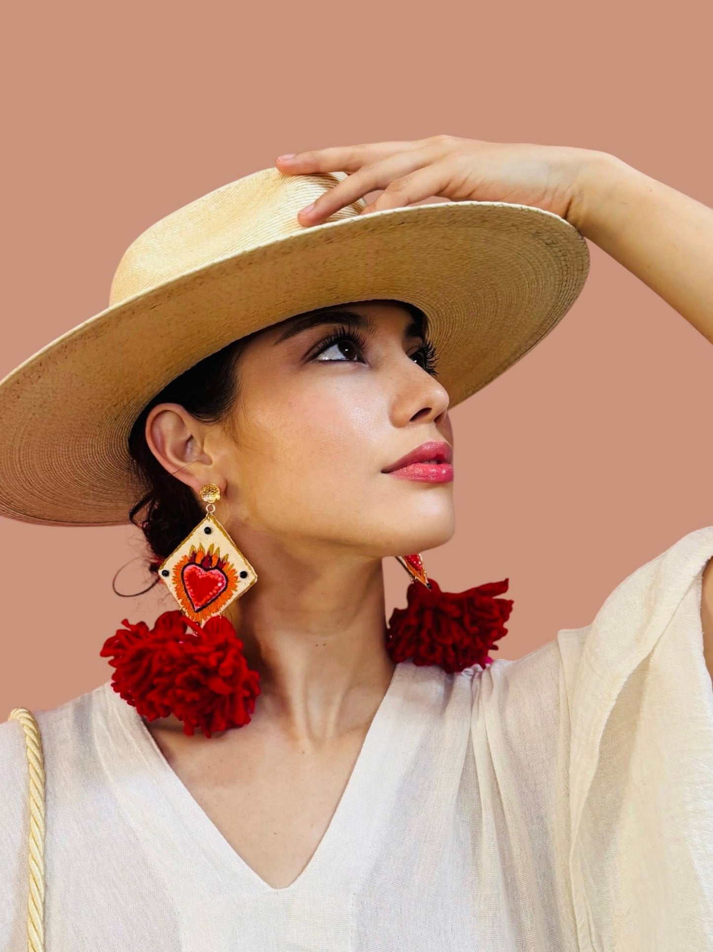 Maria Embroidered Statement Earrings
