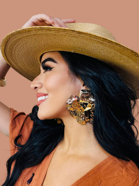 Bernadette Gold Flower Earrings