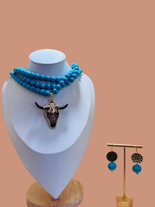 Carmen Bull Necklace + Earrings Set