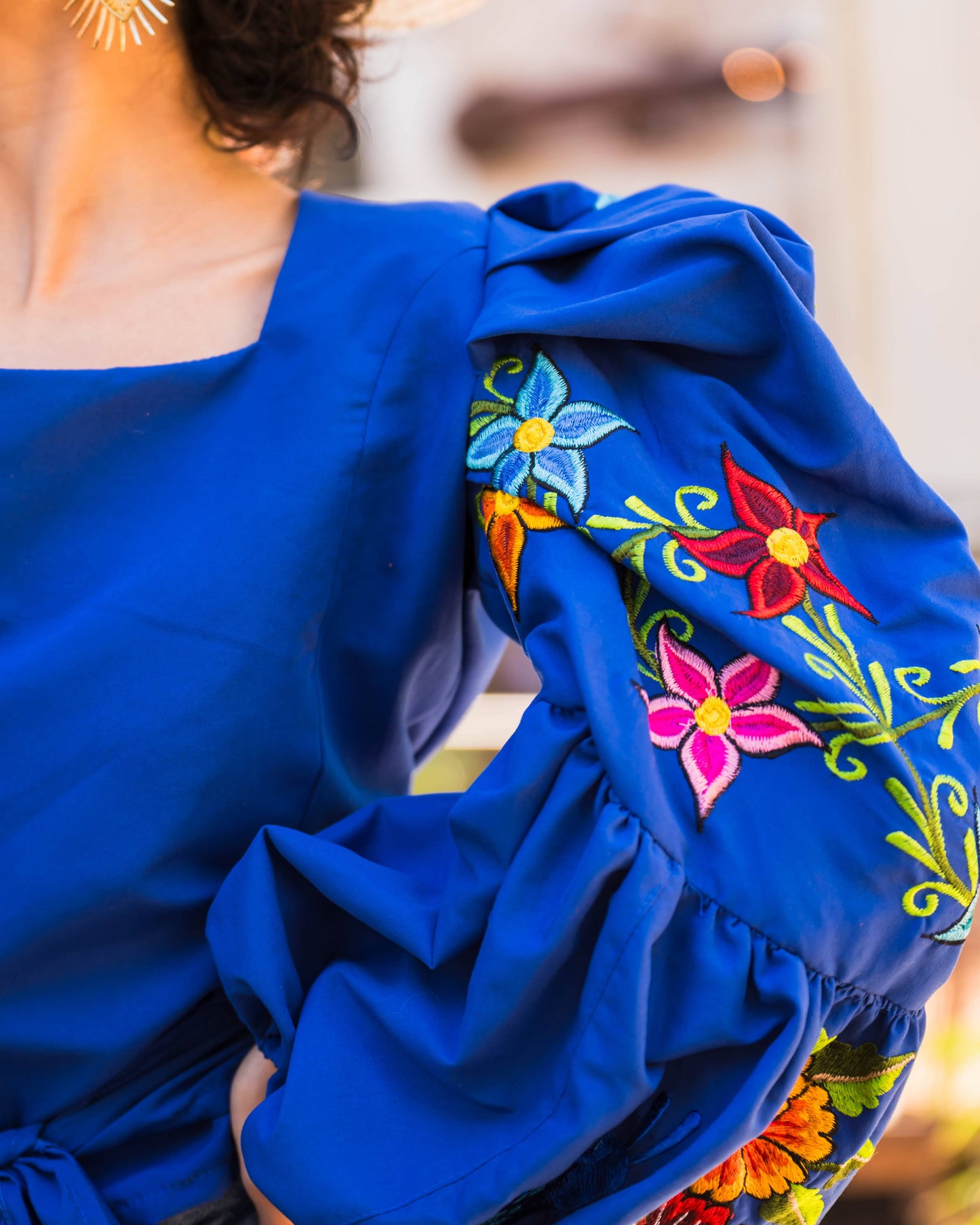 Rocio Royal Blue Embroidered Blouse