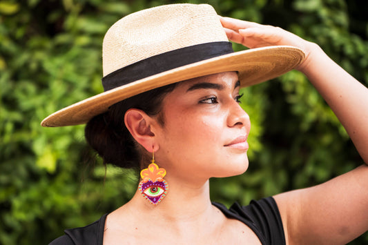 Elena Hand-Painted Papier Mâché Earrings