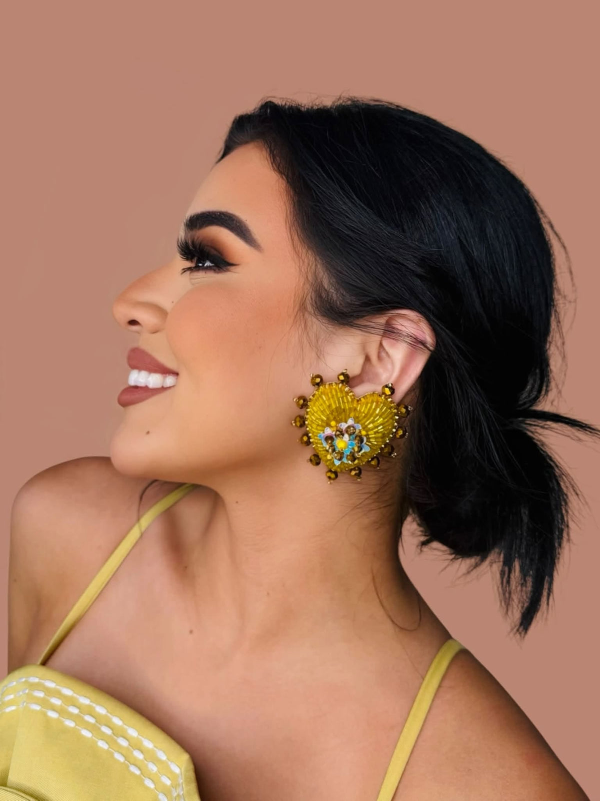 Eliza Beaded Heart Earrings