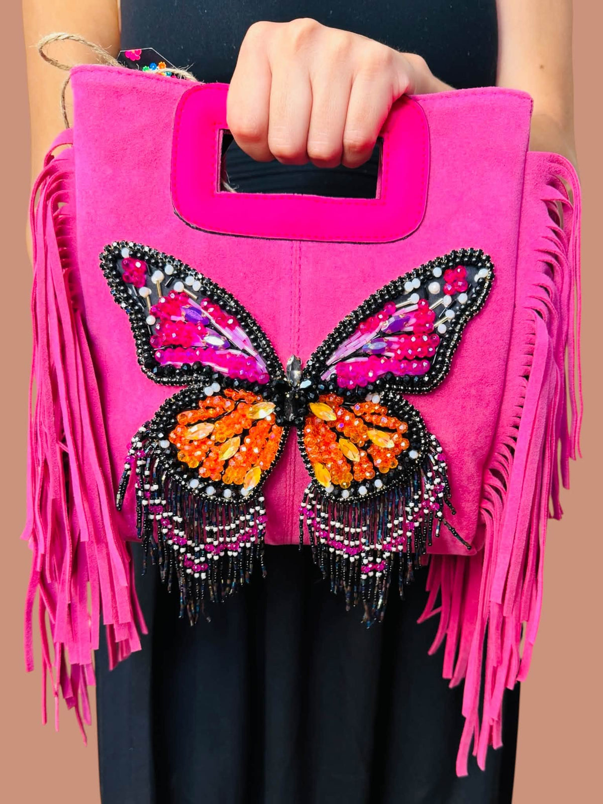 Mariposa Beaded Crossbody Bag