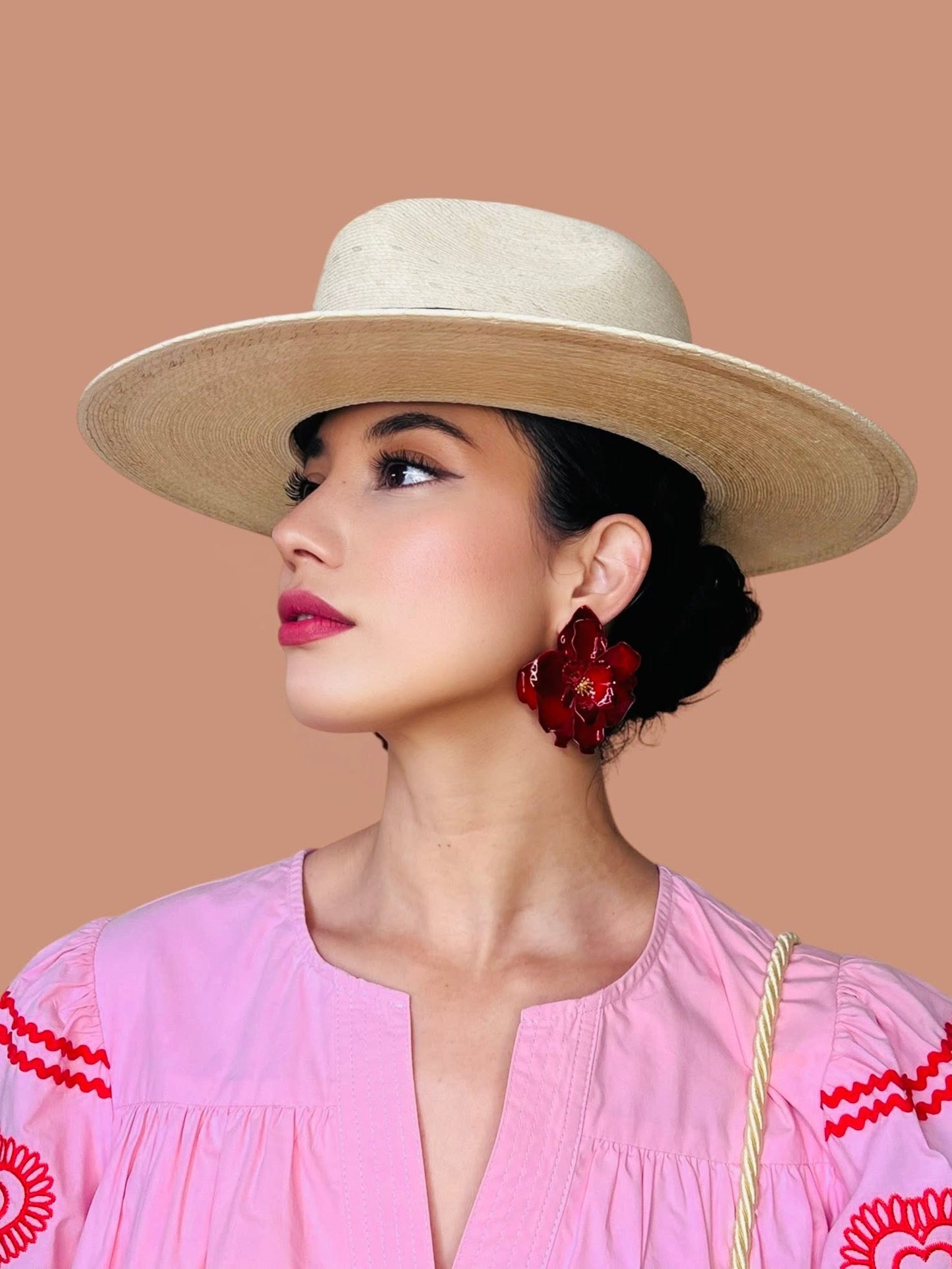 Leticia Red Flower Earrings