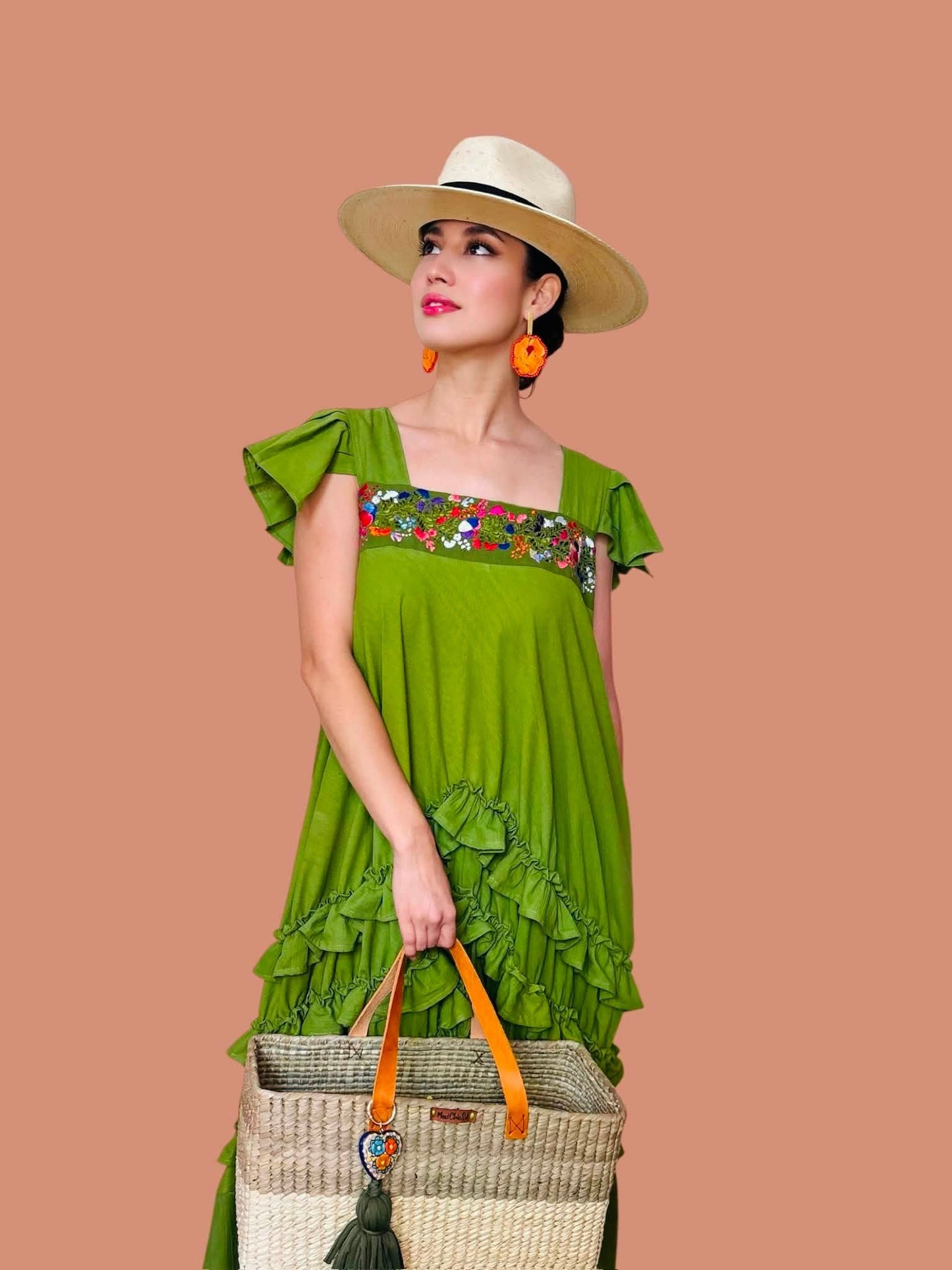 Rocio Oaxaca Dress- Olive Green