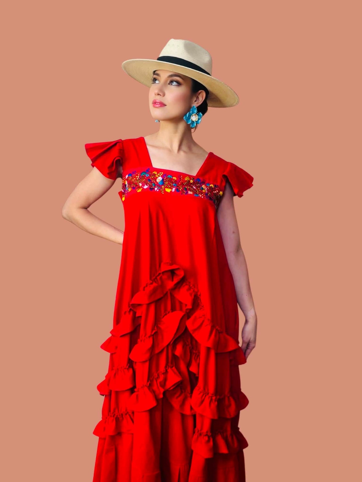 Rocio Oaxaca Dress- Red