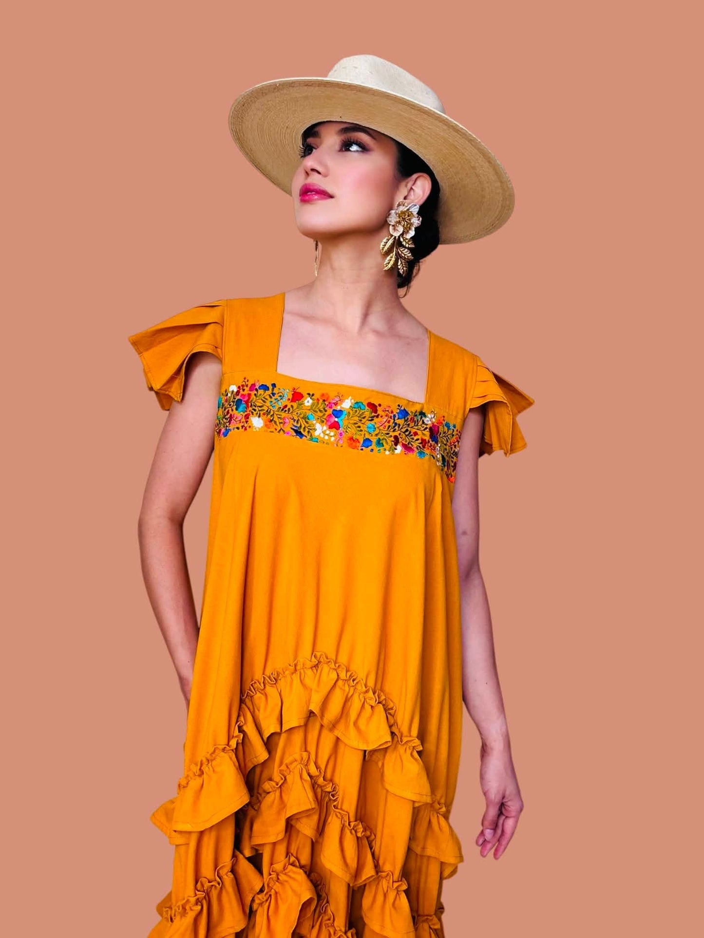 Rocio Oaxaca Dress- Yellow