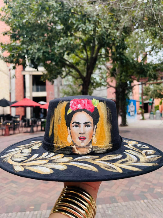 Frida Kahlo Hand-Painted Hat