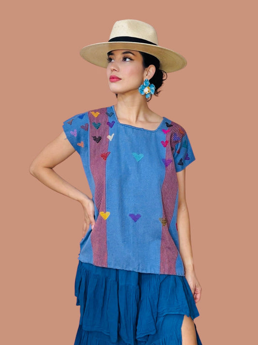 Julissa Heart Embroidered Huipil